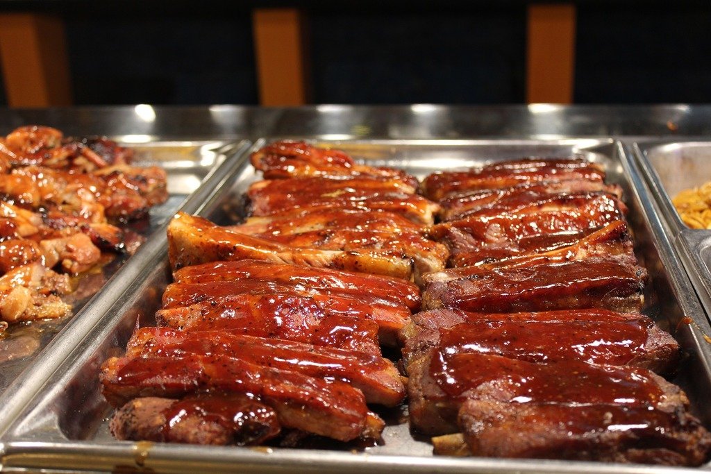 Ribs Covered in BBQ Sauce
