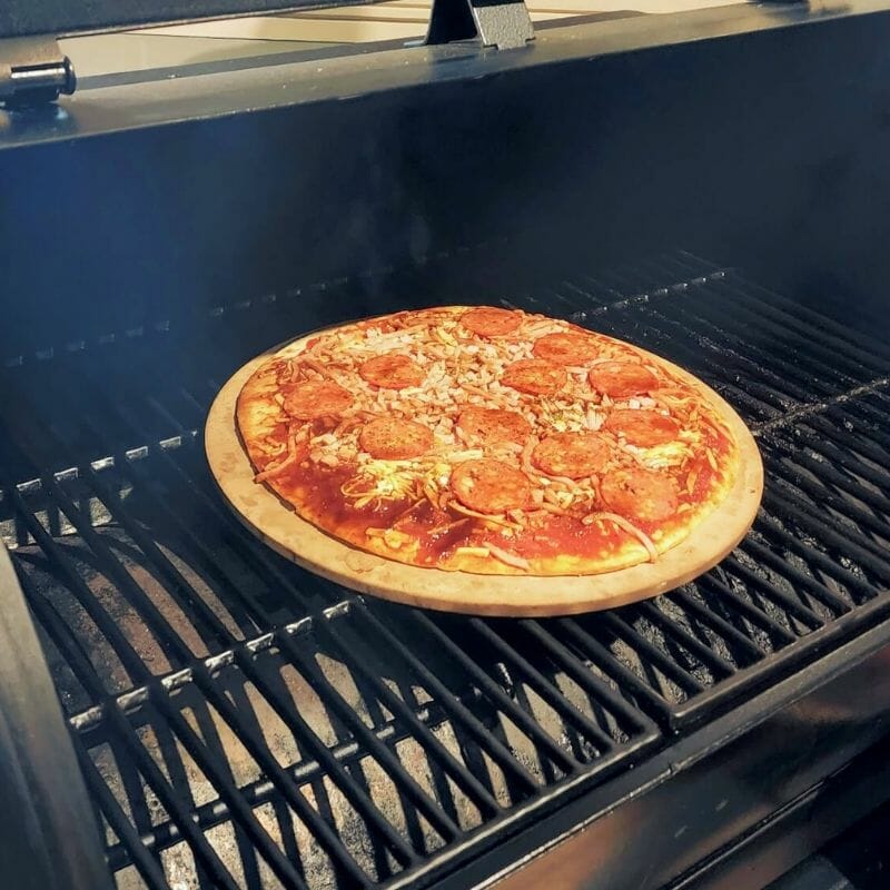 Frozen Pizza on Pellet Grill