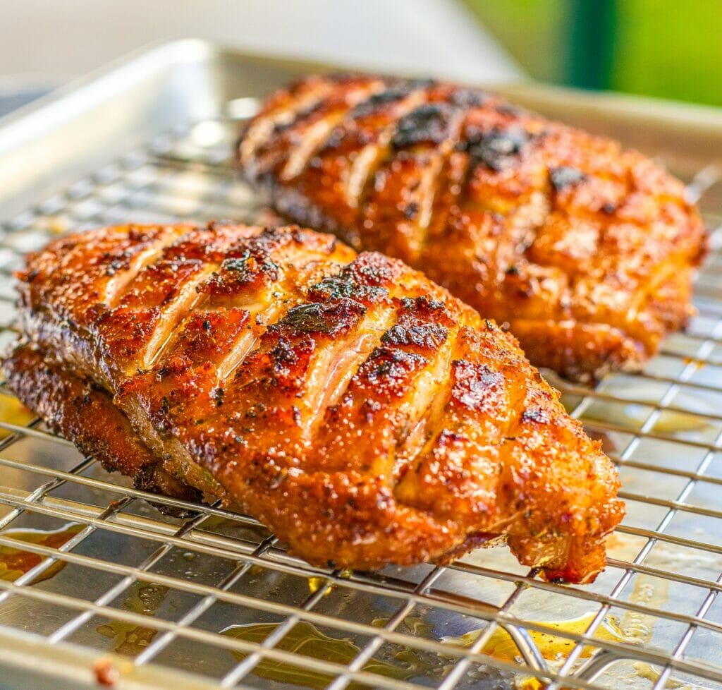 my duck breasts resting after being smoked on my traeger