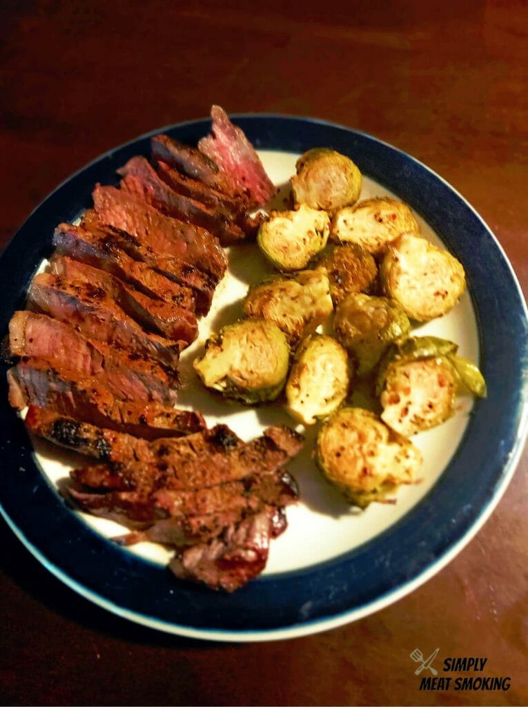  new-york-strip-traeger-with-smoked-brussel-sprouts