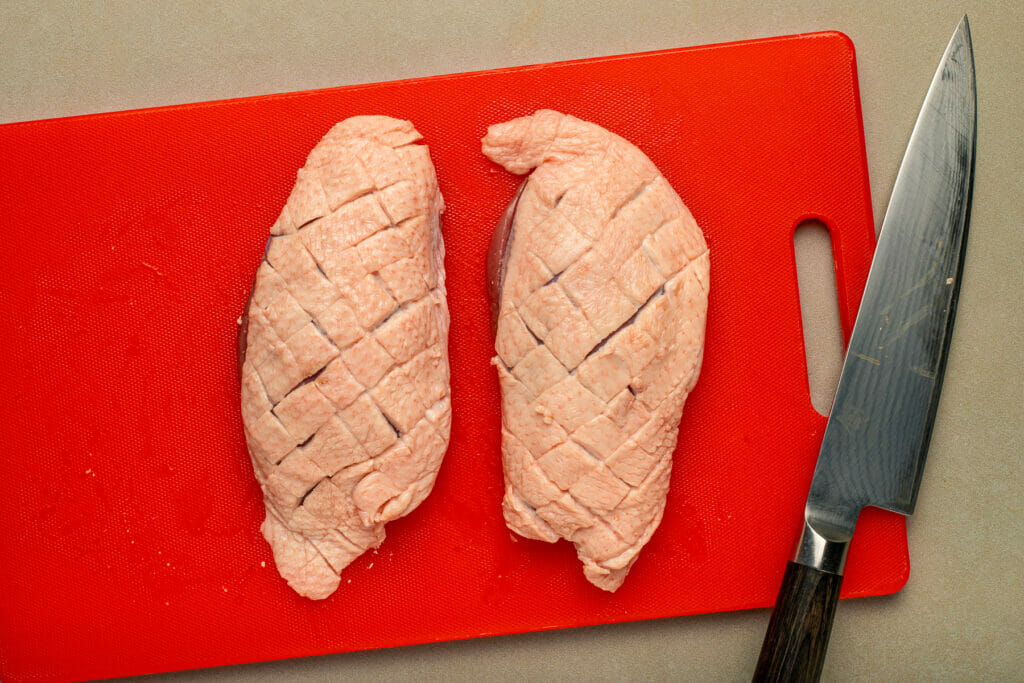 prepping-and-scoring-duck-breat-for-smoking