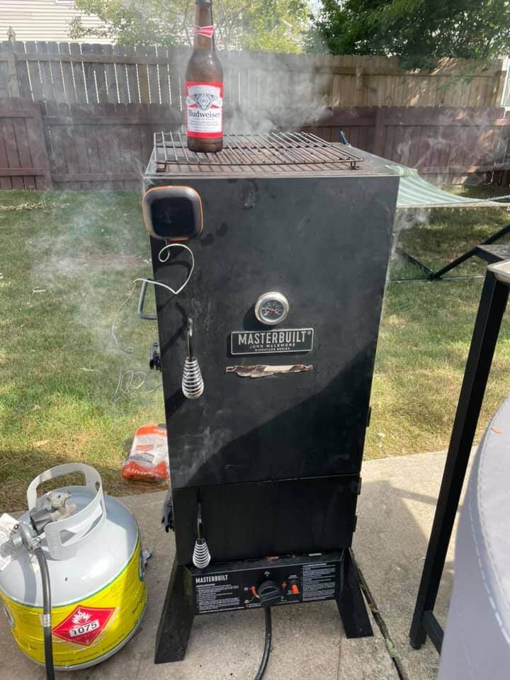 smoked beer can chicken in my pit boss smoker