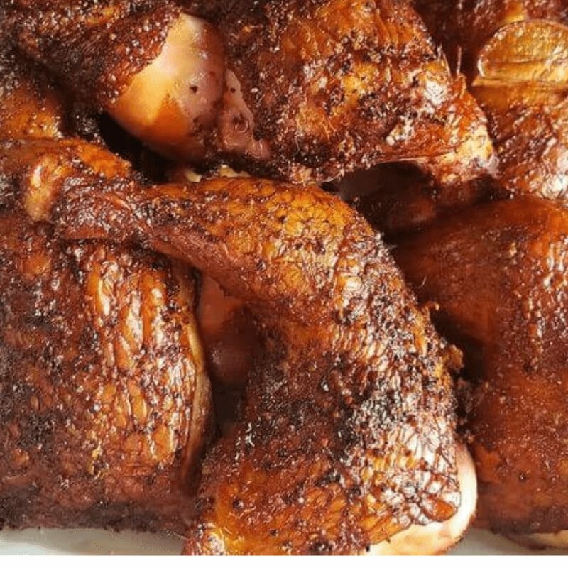 Smoked Chicken leg  Quarters Pit Boss

