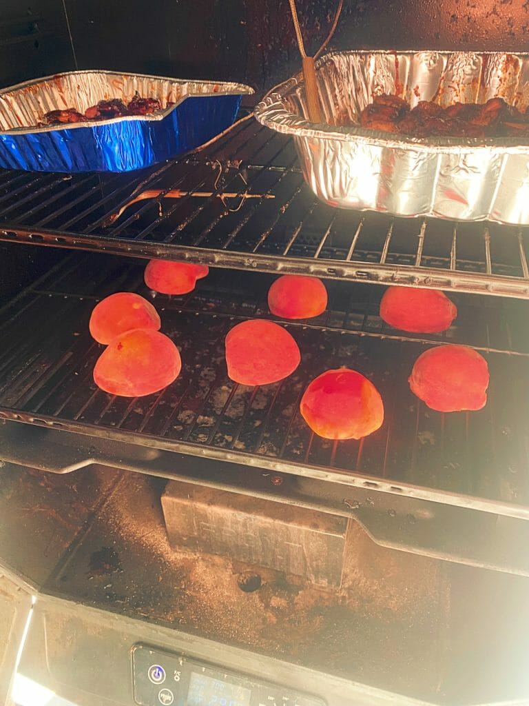 smoked-peaches-pellet-grill
