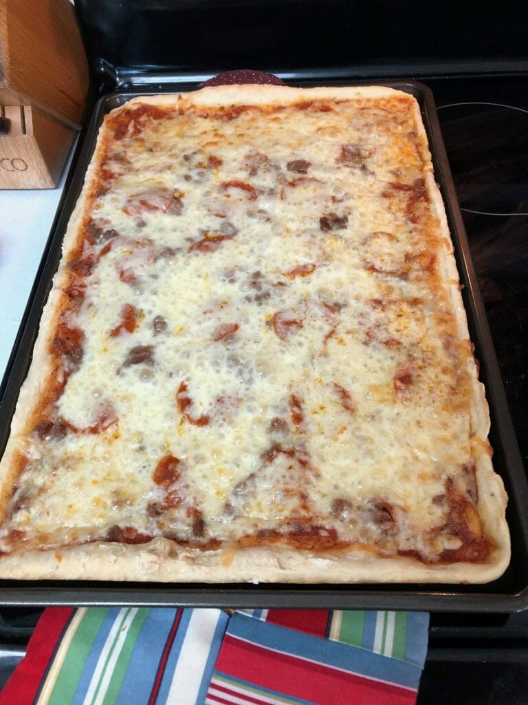 my smoked pizza cooling