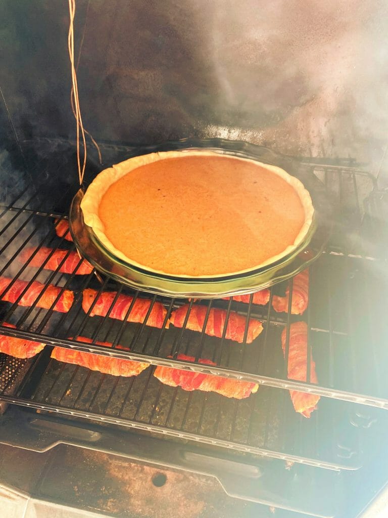 smoked-pumpkin-pie-in-smoker